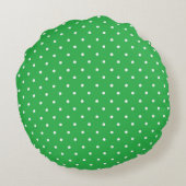 Seamless green background polka dot pattern ラウンドクッション (裏面)