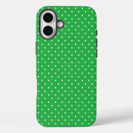 Seamless green background polka dot pattern iPhone 16 plusケース