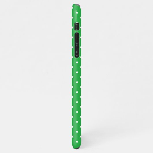 Seamless green background polka dot pattern iPhoneケース (左側)