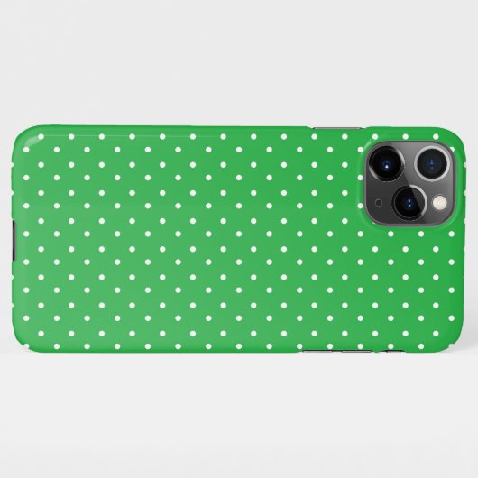Seamless green background polka dot pattern iPhoneケース (裏面横)