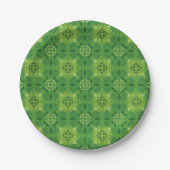 Seamless green floral pattern with symmetrical ペーパープレート (正面)