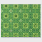 Seamless green floral pattern with symmetrical ラッピングペーパー (フラット)