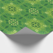 Seamless green floral pattern with symmetrical ラッピングペーパー (角)