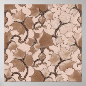 Seamless High-Contrast Sepia Ivory Tiling Pattern ポスター (正面)