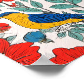 Seamless High-Saturation Folk Art Tiling Pattern ポスター (角)