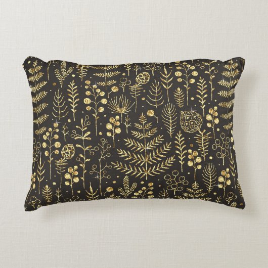 Seamless holiday pattern with leaves, branches, be アクセントクッション (正面)