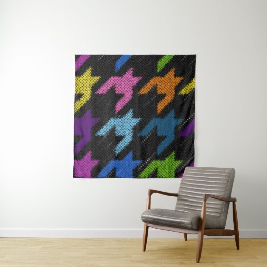 Seamless Hounds-tooth pattern. Imitation of a text タペストリー (インサイチュ)