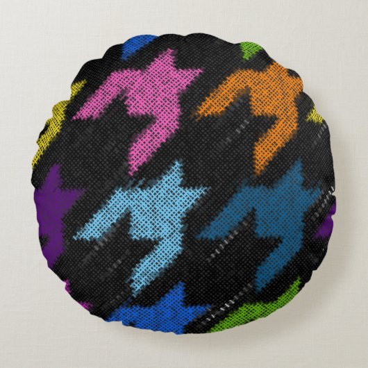 Seamless Hounds-tooth pattern. Imitation of a text ラウンドクッション (正面)