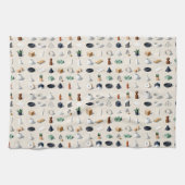 Seamless isometric patterns of vases plants キッチンタオル (横)