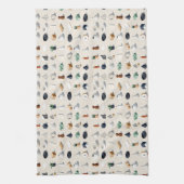 Seamless isometric patterns of vases plants キッチンタオル (縦)