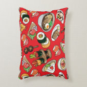 seamless Japanese food pattern アクセントクッション (正面(垂直))