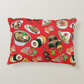 seamless Japanese food pattern アクセントクッション (裏面)