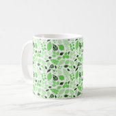 Seamless Leaf Pattern コーヒーマグカップ (正面左)