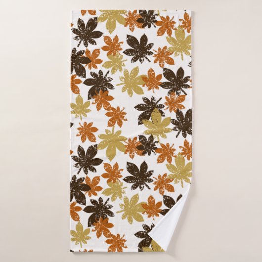 seamless leaf pattern with grunge effect バスタオル (バスタオル)