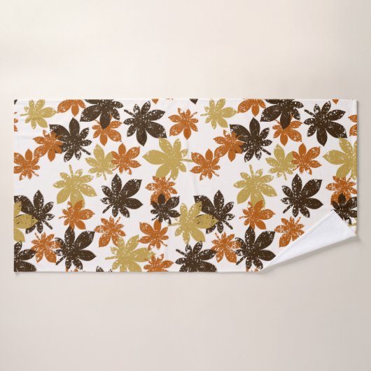 seamless leaf pattern with grunge effect バスタオル (バスタオル)