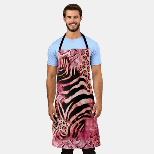Seamless leopard pattern, abstract zebra. leopard, エプロン (着用した状態)