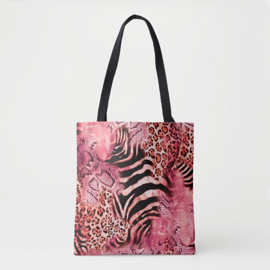 Seamless leopard pattern, abstract zebra. leopard, トートバッグ (正面)