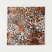 Seamless leopard pattern, african animal print タペストリー (正面(横))