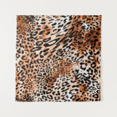 Seamless leopard pattern, african animal print タペストリー (正面)