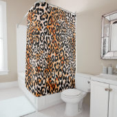 Seamless leopard pattern, hand drawing animal prin シャワーカーテン (インサイチュ)