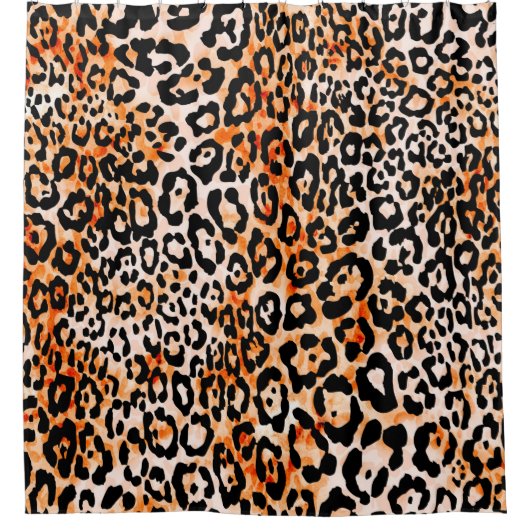 Seamless leopard pattern, hand drawing animal prin シャワーカーテン (正面)
