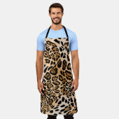 Seamless leopard texture, animal skin エプロン (着用した状態)