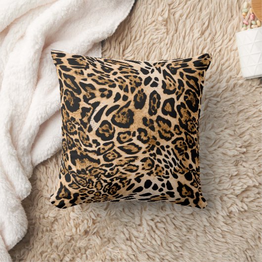Seamless leopard texture, animal skin クッション (ブランケット)