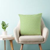 Seamless Light Green Wavy Lines Pattern クッション (椅子)