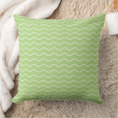 Seamless Light Green Wavy Lines Pattern クッション (ブランケット)