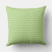 Seamless Light Green Wavy Lines Pattern クッション (裏面)