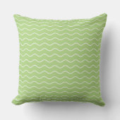 Seamless Light Green Wavy Lines Pattern クッション (正面)