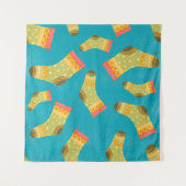 Seamless linear pattern with socks. The illustrati タペストリー (正面(横))