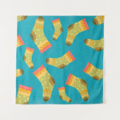 Seamless linear pattern with socks. The illustrati タペストリー (正面)
