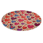 Seamless Love Heart Pattern Art カッティングボード (角)