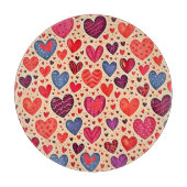 Seamless Love Heart Pattern Art カッティングボード (正面)