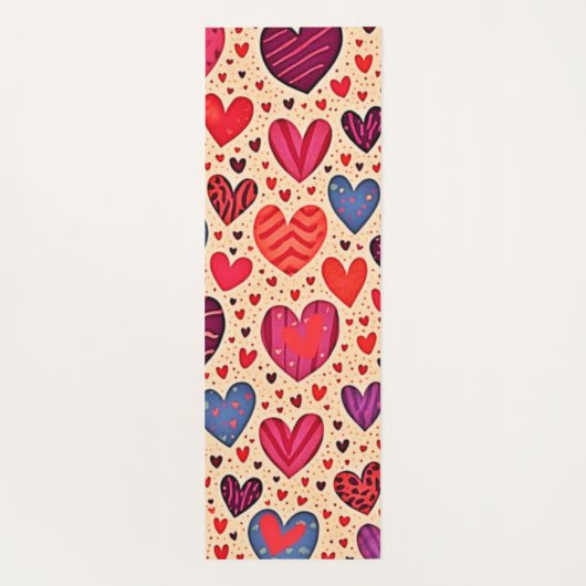 Seamless Love Heart Pattern Art ヨガマット (裏面)