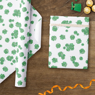 Seamless Lucky Four-Leaf Clover Pattern ラッピングペーパー