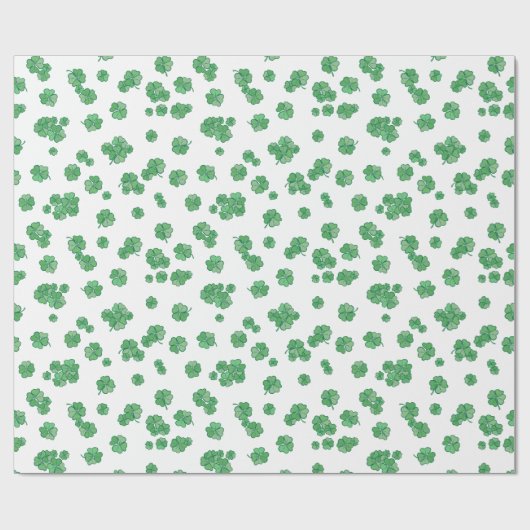 Seamless Lucky Four-Leaf Clover Pattern ラッピングペーパー (フラット)