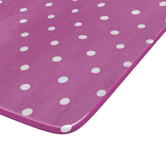 Seamless magenta background polka dot pattern カッティングボード (角)