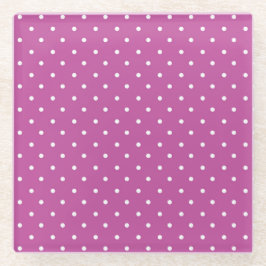 Seamless magenta background polka dot pattern ガラスコースター
