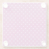 Seamless magenta background polka dot pattern ガラスコースター (裏面)