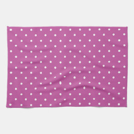 Seamless magenta background polka dot pattern キッチンタオル