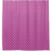 Seamless magenta background polka dot pattern シャワーカーテン (正面)