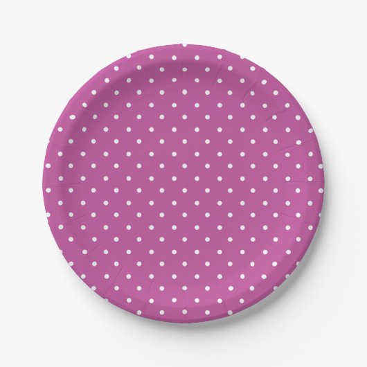 Seamless magenta background polka dot pattern ペーパープレート (正面)