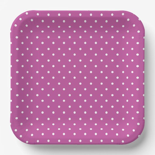 Seamless magenta background polka dot pattern ペーパープレート (正面)