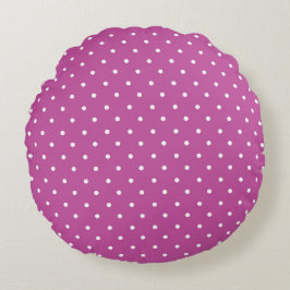 Seamless magenta background polka dot pattern ラウンドクッション
