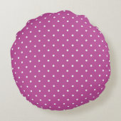 Seamless magenta background polka dot pattern ラウンドクッション (裏面)
