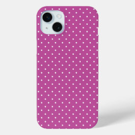 Seamless magenta background polka dot pattern iPhone 15 miniケース
