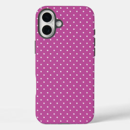 Seamless magenta background polka dot pattern iPhone 16 plusケース