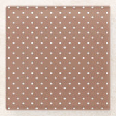Seamless medium brown polka dot  pattern ガラスコースター (正面)